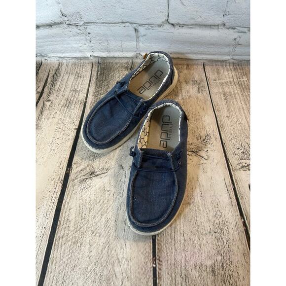 HEYDUDE Girl’s Wendy Sparkle Denim Shoes / Size: Y2-Y3 - Picture 1 of 10